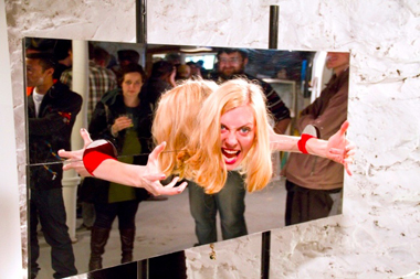 Paul Shortt. mirrored pillory, 2011