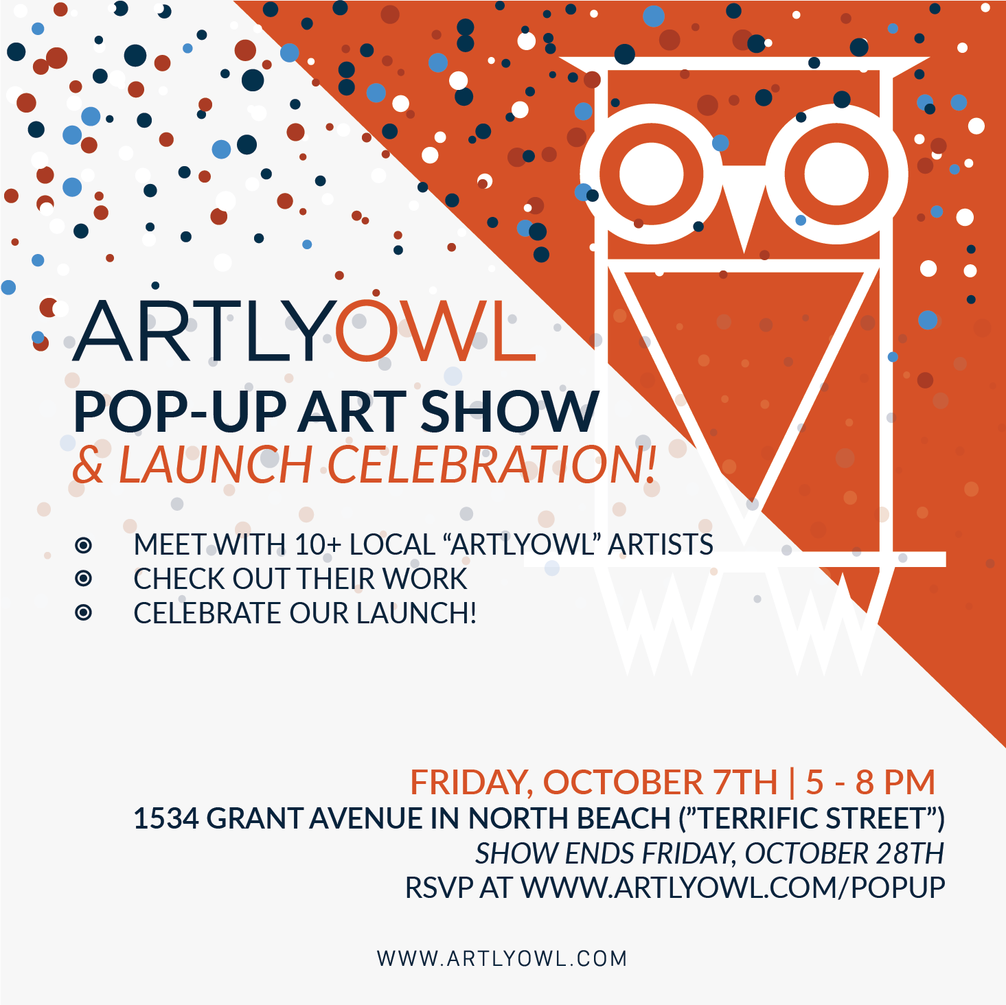 ArtlyOwl Pop-Up Art Show & Launch Celebration