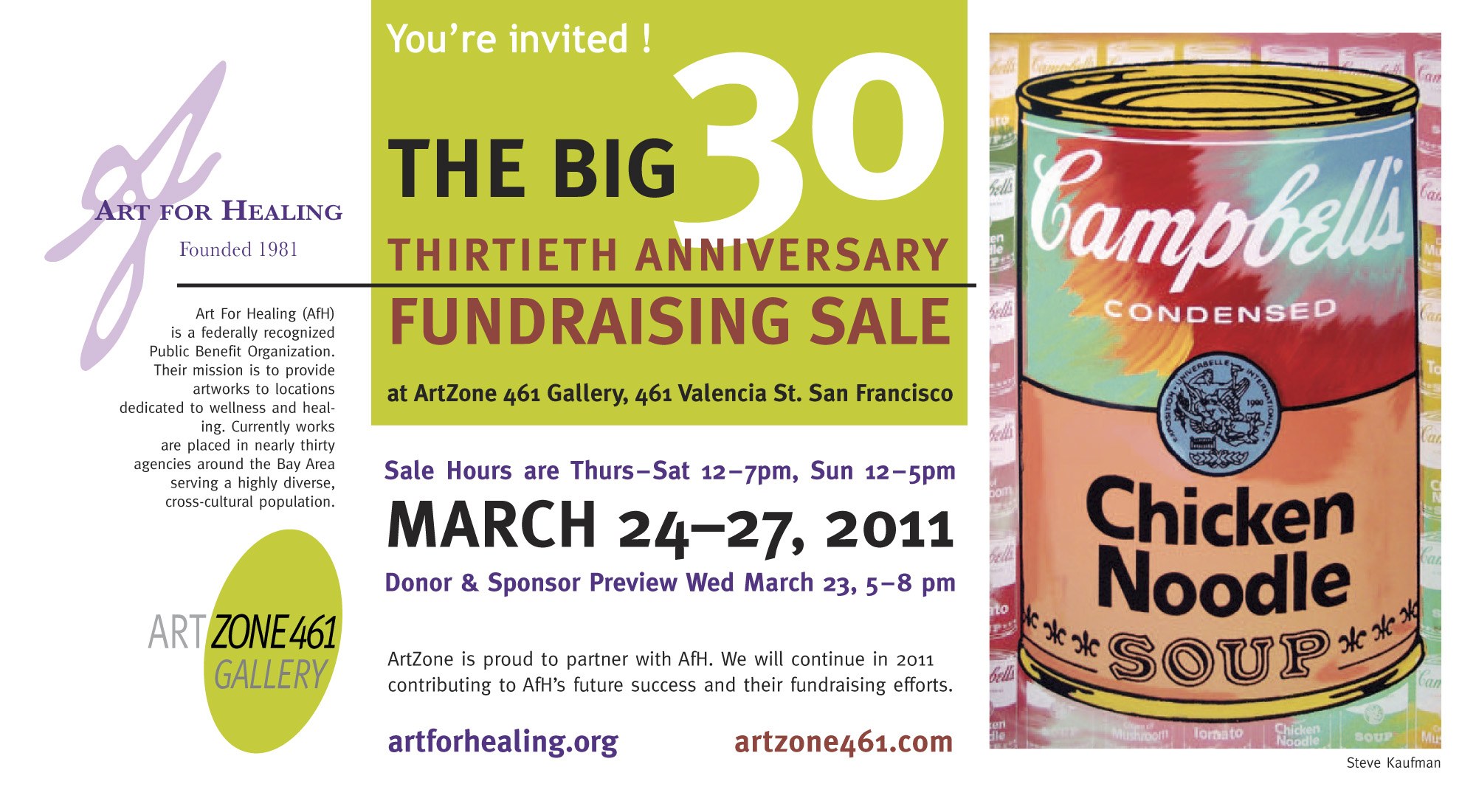 Exhibition and Sale to Benefit Art for Healing