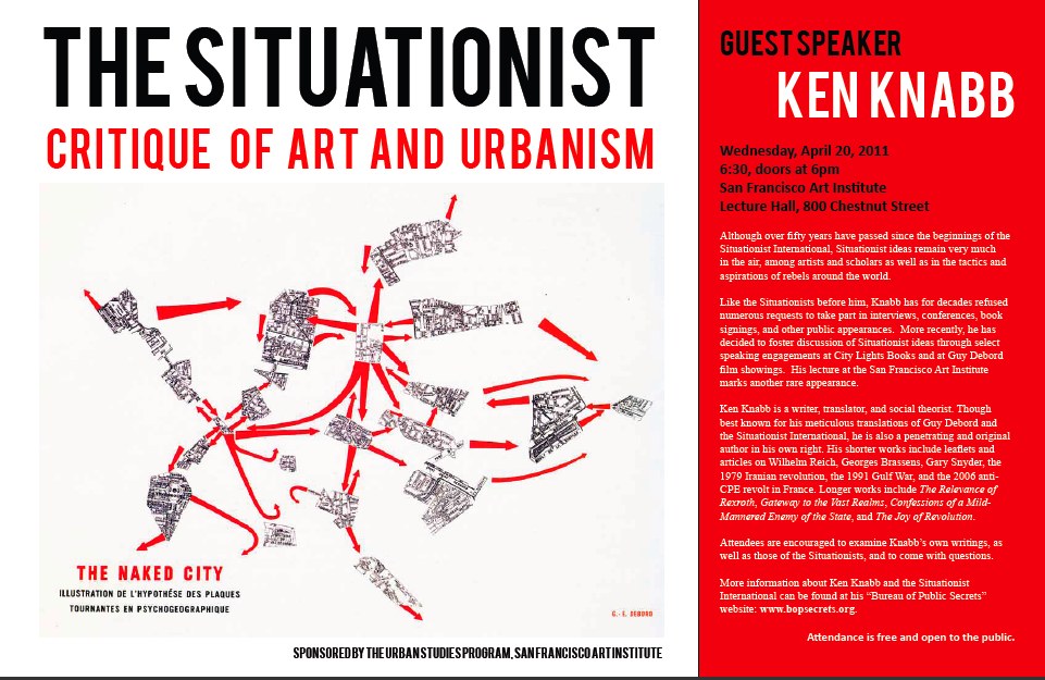 The Situationist Critique of Art and Urbanism with guest speaker Ken Knabb