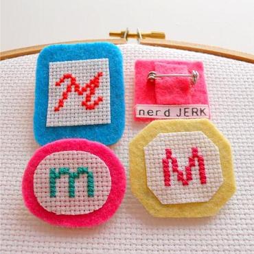 DIY Cross-Stitch Pin with nerd JERK