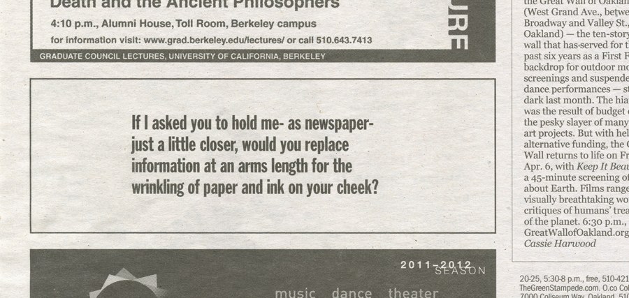 Newspaper Spaces #1-7