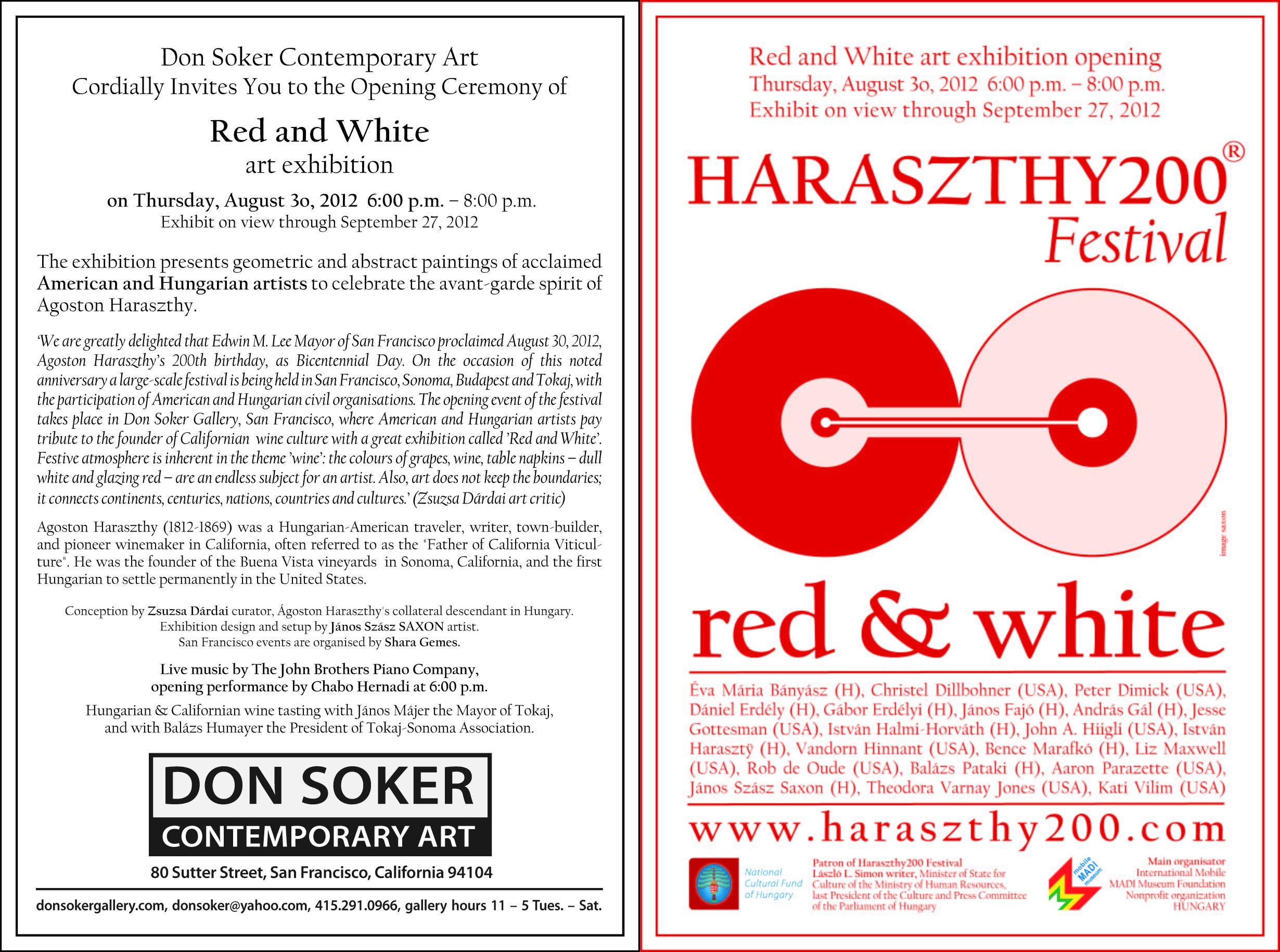 Haraszthy200 Festival and Red & White Exhibition