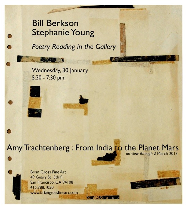 Bill Berkson and Stephanie Young: Poetry Reading in the Gallery